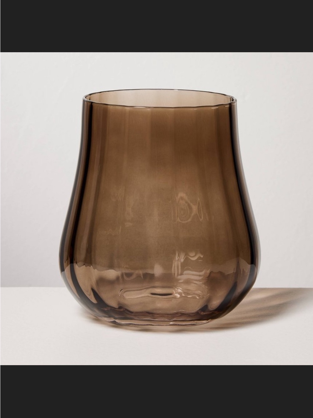 **Set of 4**  Brand New Hearth & Hand Stemless Wine 14oz Water Glasses Brown